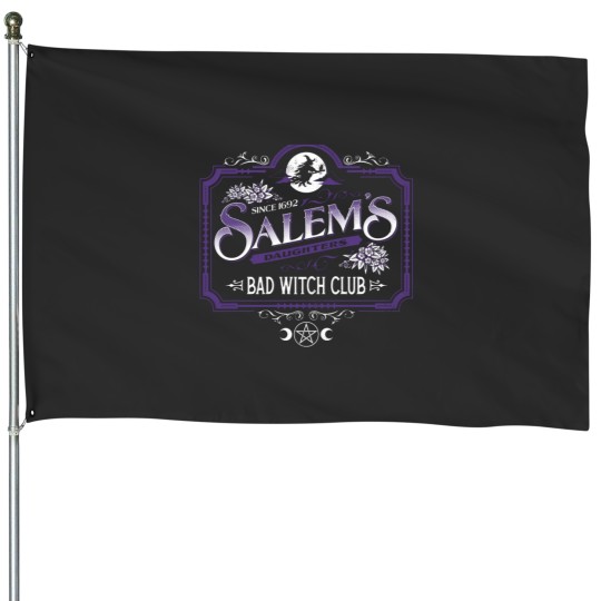 Discover Salem's Daughters - Bad Witch Club - Halloween - Spooky - Goth House Flags