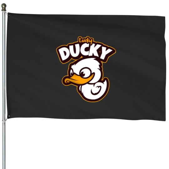 Discover Lucky Ducky Premium Scoop House Flags
