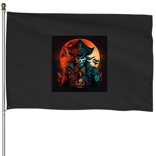 Discover Comic Pirate Adventures Halloween High Seas House Flags