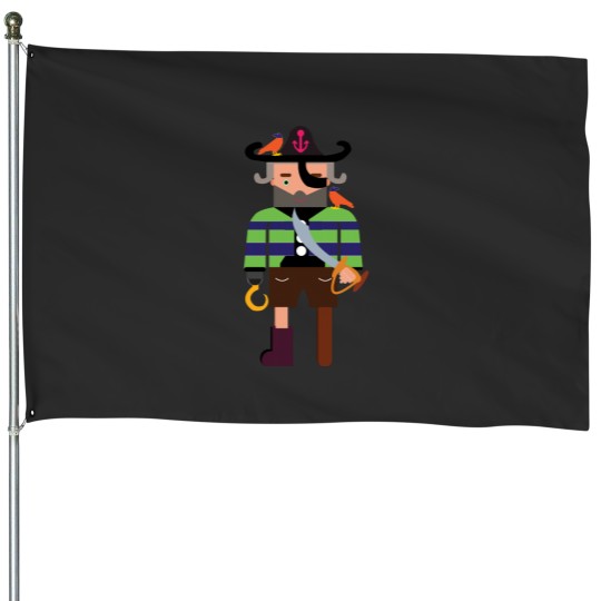 Discover Kid friendly pirate design House Flags