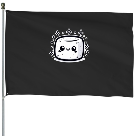 Discover Kawaii Marshmallow House Flags