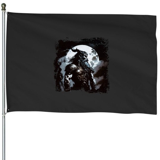 Discover Shadow Man BRZRKR BerserkerViking House Flags