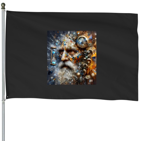 Discover Father Time House Flags