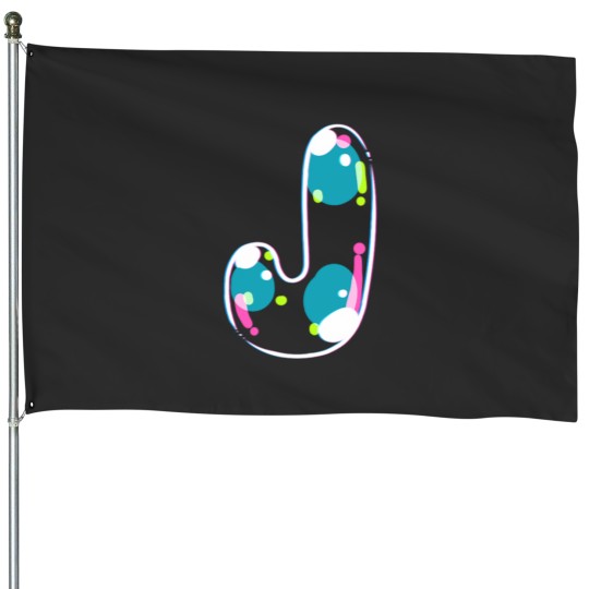 Discover Soap Bubble Monogram Letter House Flags