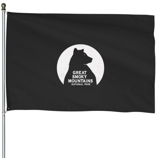 Discover Great Smoky Mountains Black Bear Moon House Flags