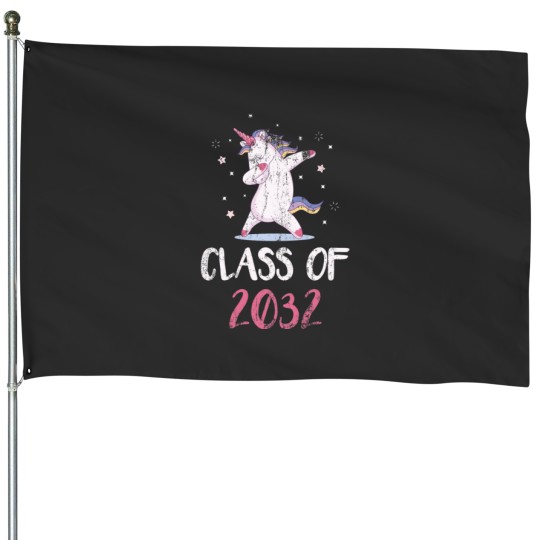 Discover 2032 Graduation Shirt, Class of 2032 Unicorns Grow With Me Classic House Flags