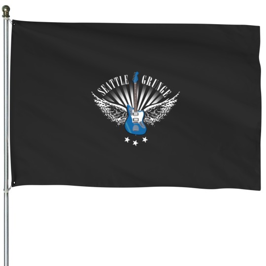 Discover Seattle Grunge House Flags