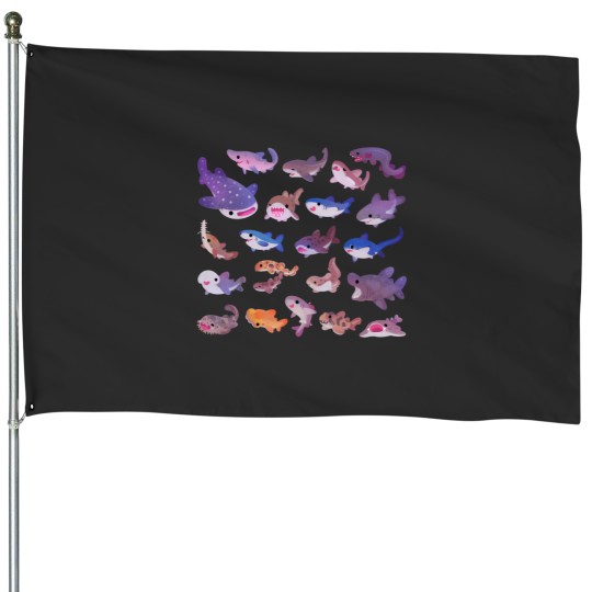 Discover Shark day Classic House Flags