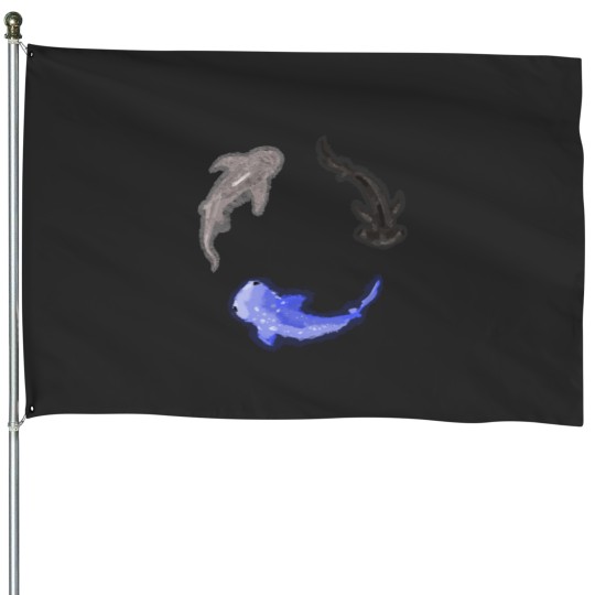 Discover Shark Circle Classic House Flags