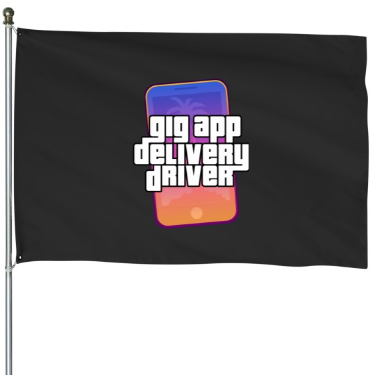 Discover Gig App Delivery Driver Video Game Parody Design House Flags