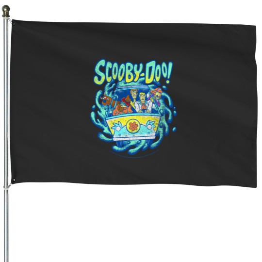 Discover Scooby-Doo Mystery Machine Portal Group Shot Pullover House Flags