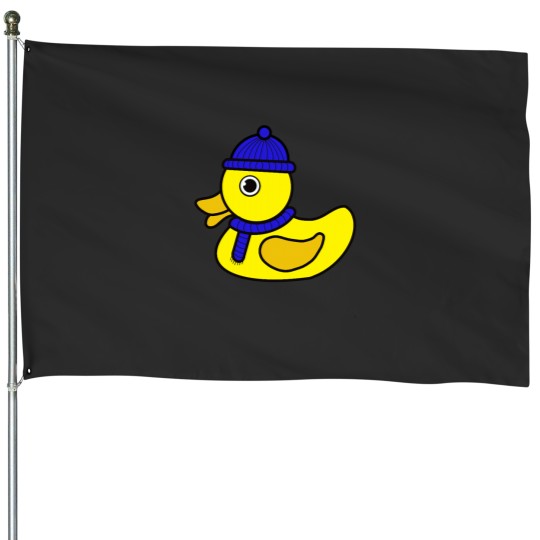 Discover Yellow Winter Duck Active House Flags