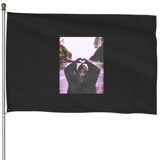 Discover Scream Halloween Heart Hands House Flags