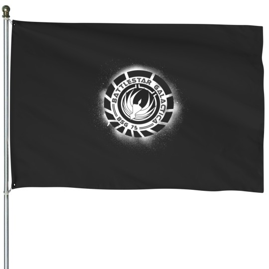 Discover Battlestar Galactica Grunge Dark Blue and White Essential House Flags