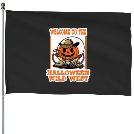 Discover Wild West Halloween House Flags