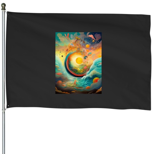 Discover A surreal landscape of dreams born of a restless imagination House Flags