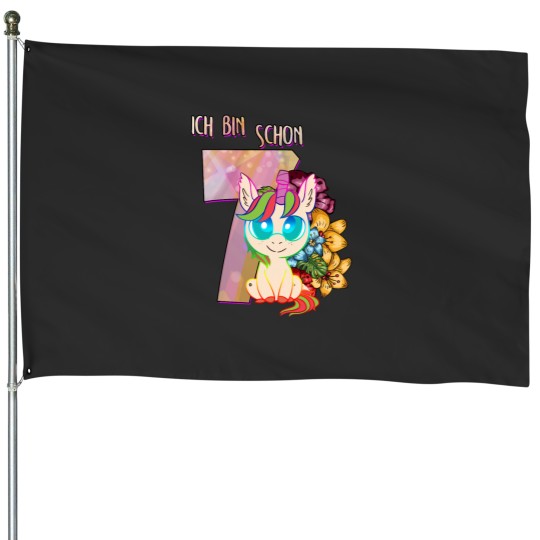 Discover Girls Unicornss 7ss years old 7th birthday gift House Flags