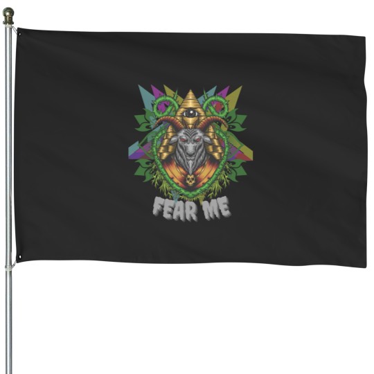 Discover fear me - nyaphomet Active House Flags