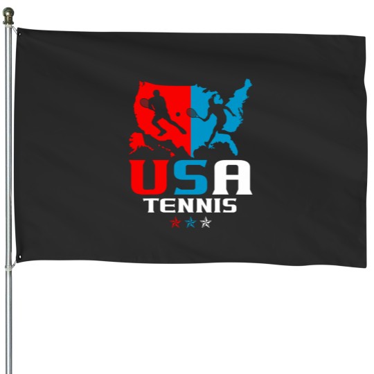 Discover USA Tennis Independence Day American Flag Racket Sports House Flags