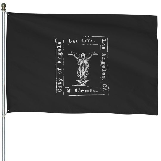 Discover Los Angeles Stamp House Flags