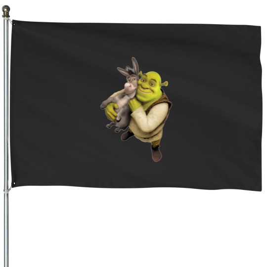 Discover Shrek and Donkey House Flags