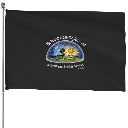 Discover Flat Earth Psalm 191 The Firmament Black Essential House Flags