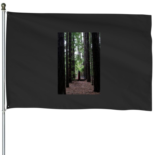 Discover Witch in the woods Long House Flags