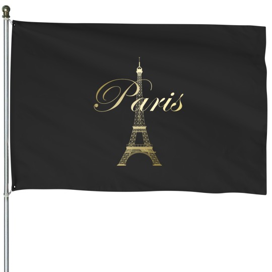 Discover Paris Gold La Tour Eiffel House Flags
