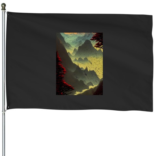 Discover Yellow valley Graphic House Flags