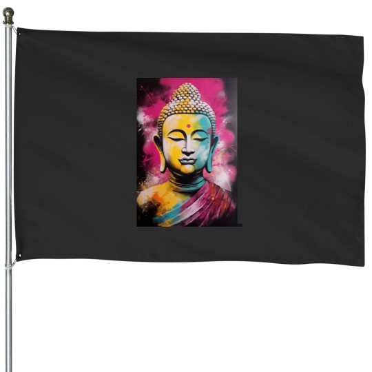 Discover Artistic Buddha House Flags