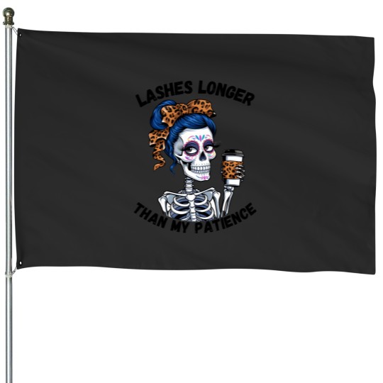 Discover Lashes Longer Funny Fitted House Flags