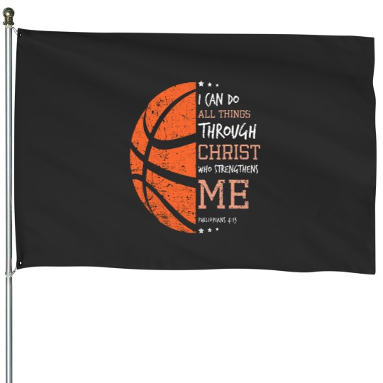 Discover Philippians 4 13 I Can Do All Things Christian Basketball House Flags
