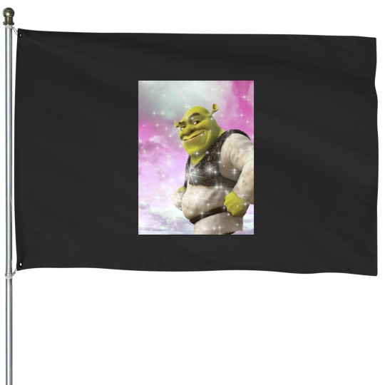 Discover Shrek Fan Cam Long House Flags