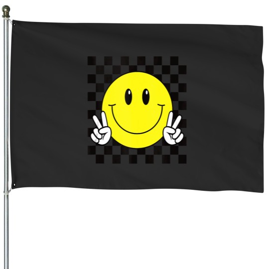 Discover Yellow Smile Face Cute Checkered Peace Smiling happy facess Tank Top House Flags