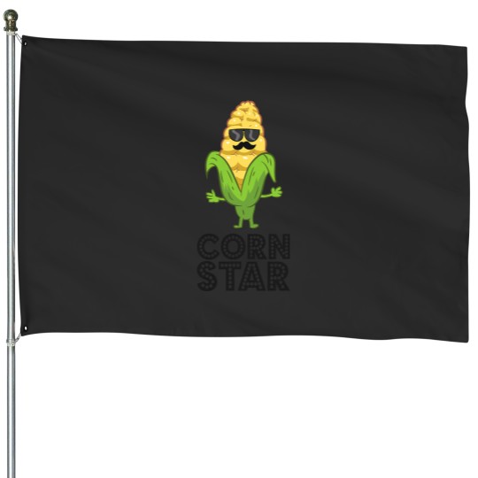Discover Funny Corn Star With Sunglasses Love Corn House Flags