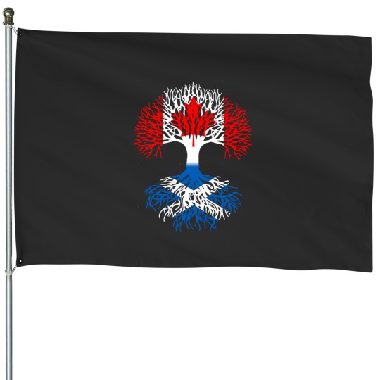 Discover Canadian Grown with Scottish Roots - Canada Scotland Flag Tree House Flags