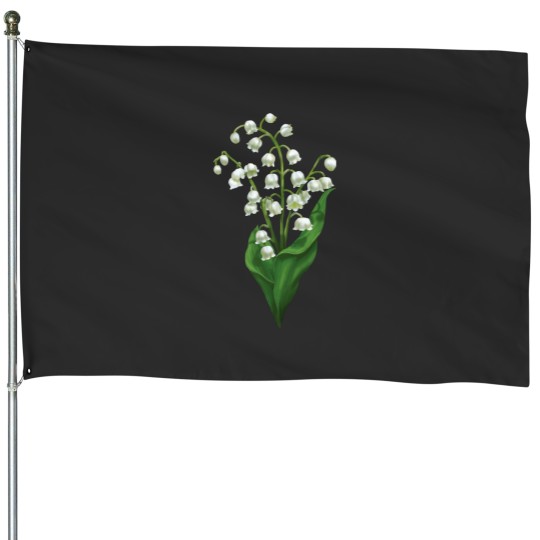 Discover White Lily Of The Valley Spring Flower Watercolor House Flags