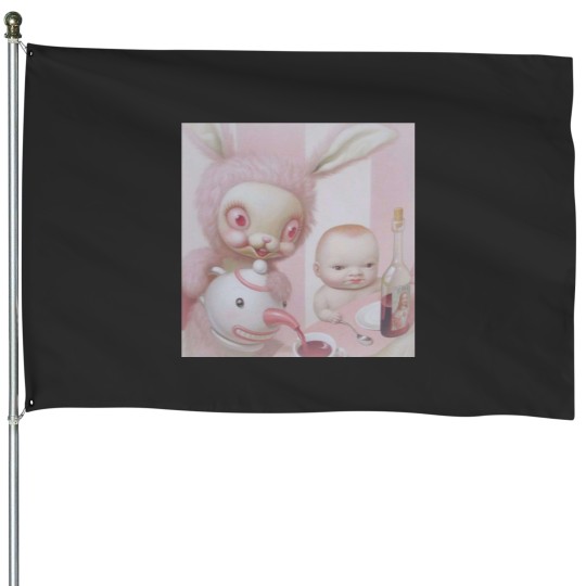 Discover mark ryden pink bunny House Flags