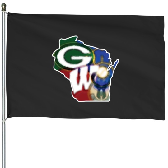 Discover Wisconsin Sports Fan Tie Die Combo Team Platter House Flags