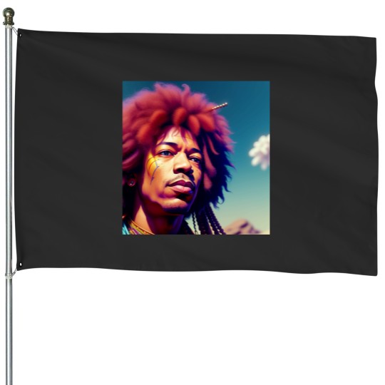 Discover Jimi Guitar Hero House Flags