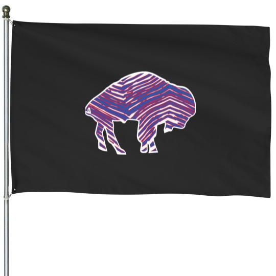 Discover Buffalo Zubaz Pocket Logo House Flags
