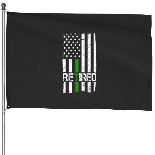Discover Retired Border Patrol Agent Patriotic Thin Line Green House Flags