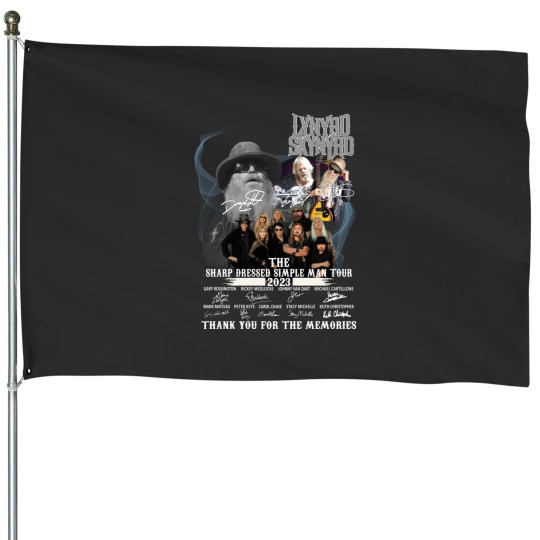 Discover The sharp dressed simple man tour zz top lynyrd skynyrd signatures 2023 House Flags