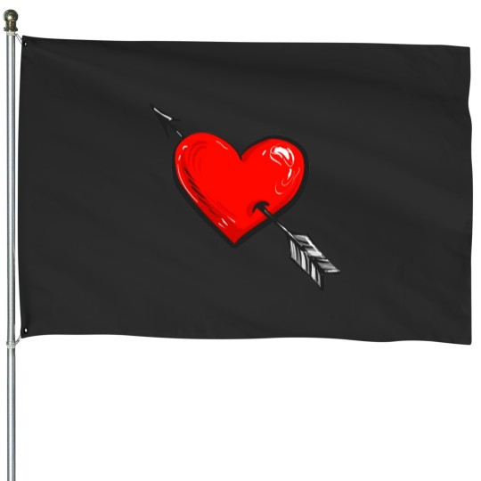 Discover Traditional Arrow In Loving Heart Tattoo House Flags