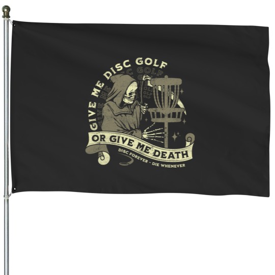 Discover Disc Golf Give Me Disc Golf Funny Sarcastic Halloween House Flags