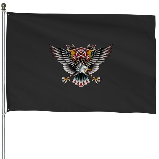 Discover Traditional Bald Eagle Tattoo House Flags