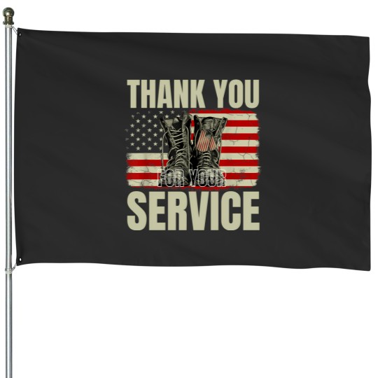 Discover Thank You For Your Service Veteran Us Flag Veterans Day House Flags
