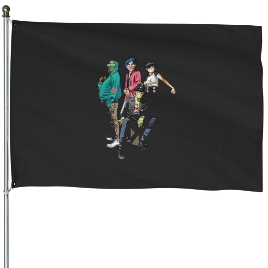 Discover Gorillaz Member House Flag: Demon Days & Lyric Design