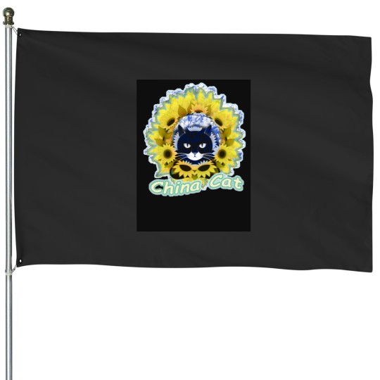 Discover China Cat Sunflower Batik House Flags