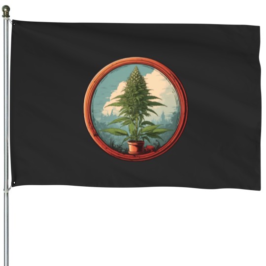 Discover Colarado flower in a circle design House Flags